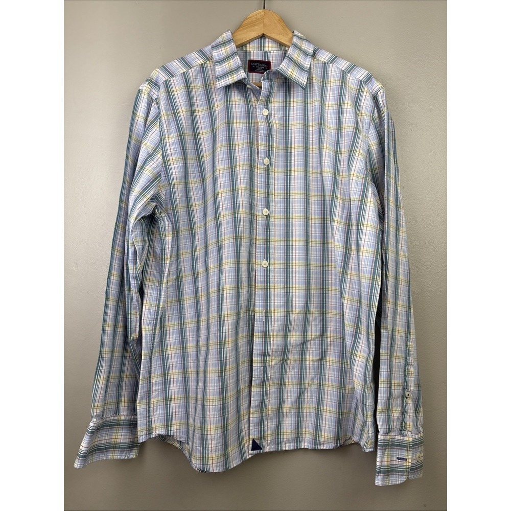 UNTUCKit Shirt Mens Size XL‎ Blue Plaid Casual Button Up Long Sleeve